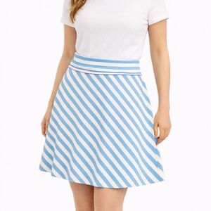 Mossimo Vintage Blue and White Striped Women's Skirt, Fold Over Waist, EUC